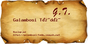 Galambosi Tádé névjegykártya